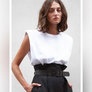 The Frankie Shop Eva Padded Shoulder Muscle Tee